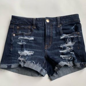 AE Hi-Rise Distressed Denim Shortie